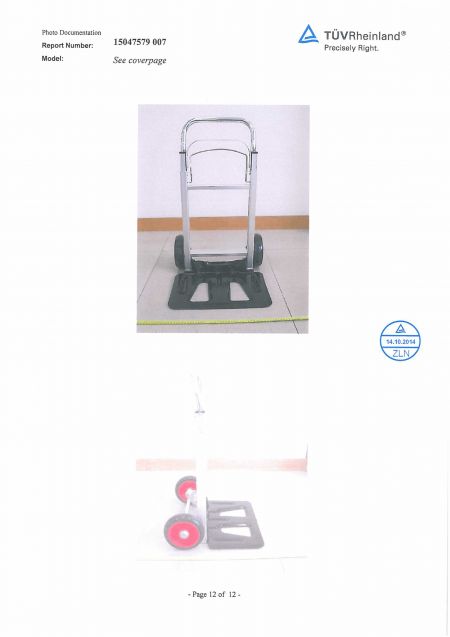 Handwagen GS-Mark Prüfbericht